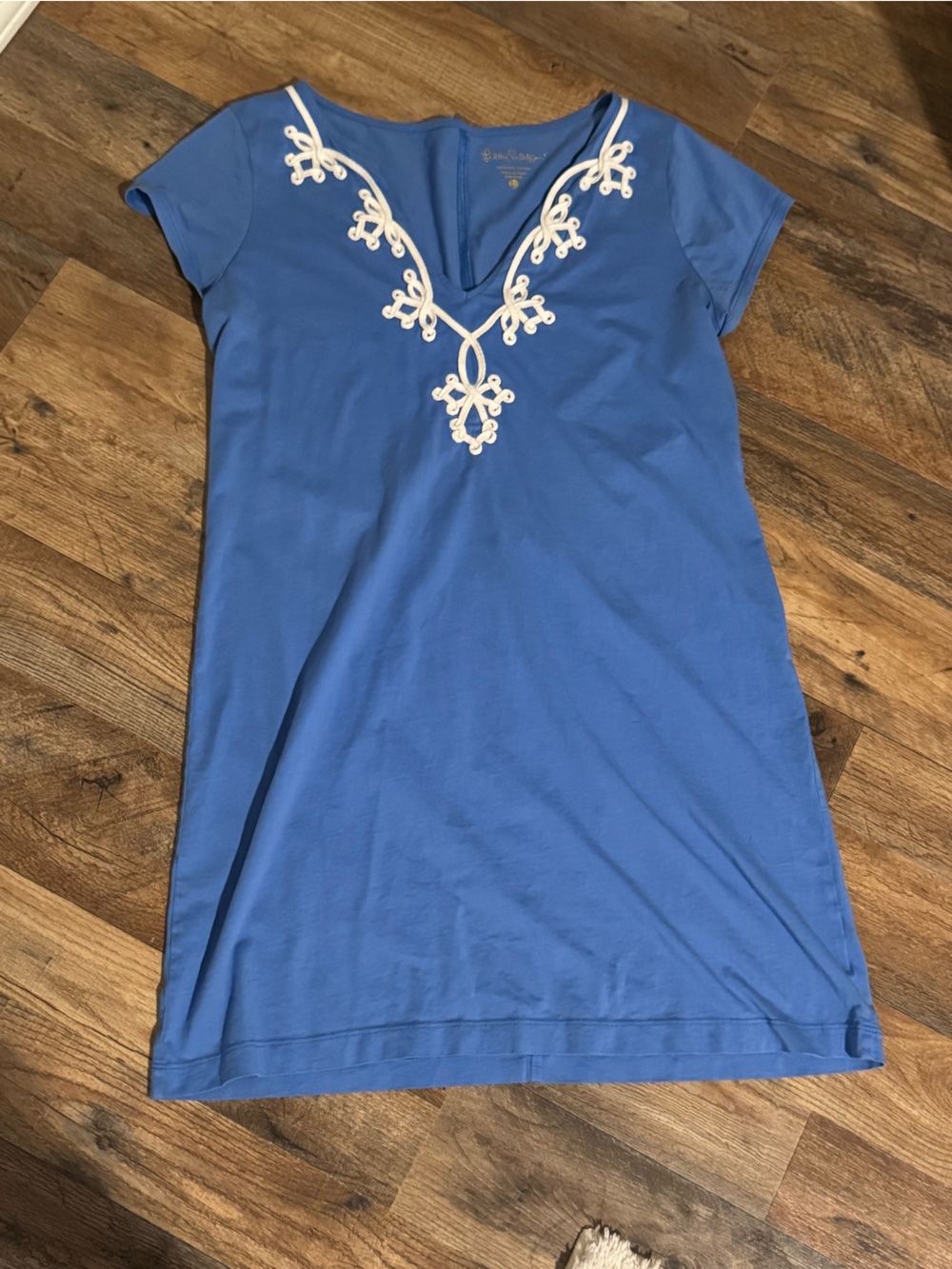 Lilly Pulitzer Blue Embroidered Pencil Skirt